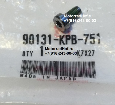 Болт гребёнки (5Х10) Honda GL1800A GOLD WING оригинал (арт. 90131KPB751), аналог 90131MCA000, 90131-MCA-000, Bolt, Torx, 5X10, Honda
