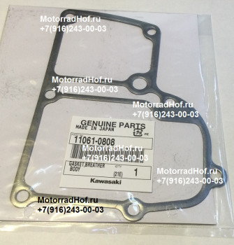 Прокладка крышки двигателя Kawasaki ZZR1400 ABS оригинал (арт. 11061-0808), аналог 110610808, 11061-0200, 110610200, Gasket,Breather Body, Kawasaki