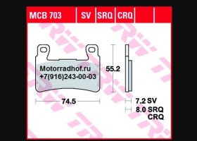 Lucas TRW колодки передние (арт. MCB703CRQ), аналог 06455-MAS-E01, 06455-MCF-006, 06455-MCE-006, 06455-MBW-E12, 06455MASE01, 06455MCF006, 06455MCE006, 06455MBWE12